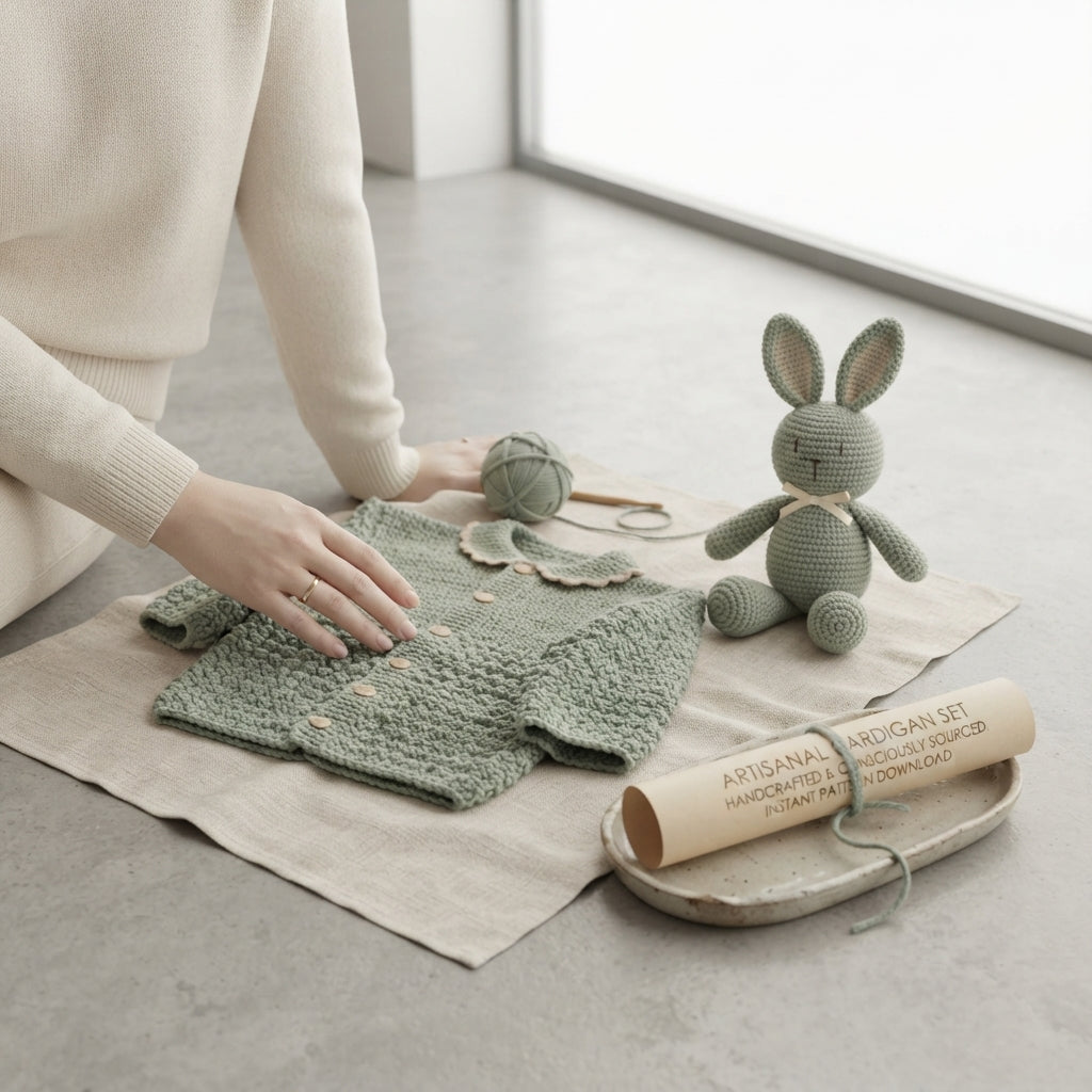 Cardigan Bunny Set Baby Cardigan | Crochet Pattern PDF