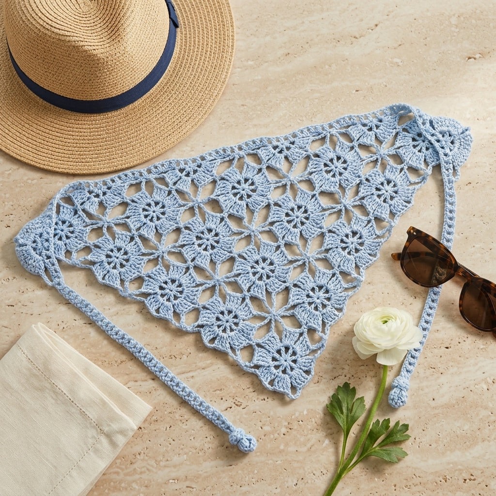 Boho Granny Square Kerchief | Summer Crochet Pattern PDF