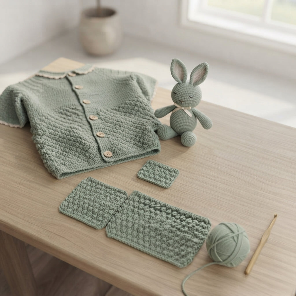 Cardigan Bunny Set Baby Cardigan | Crochet Pattern PDF