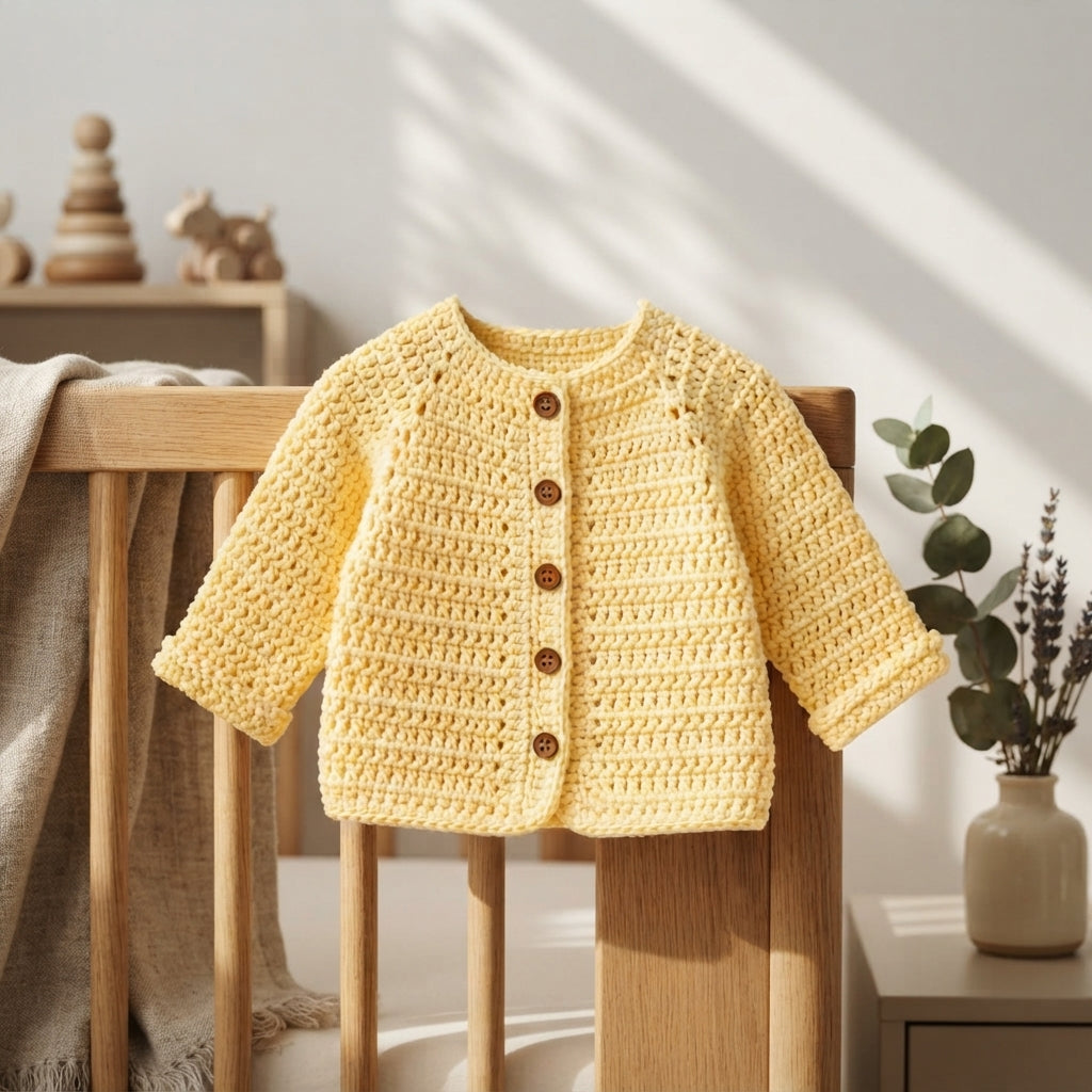 Cardigan Sweater Newborn Baby Cardigan | Crochet Pattern PDF
