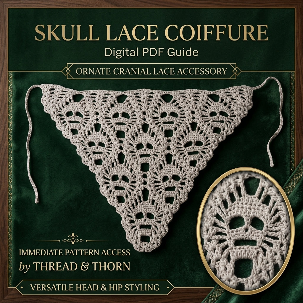 Skull Mesh Bandana | Goth Crochet Pattern PDF