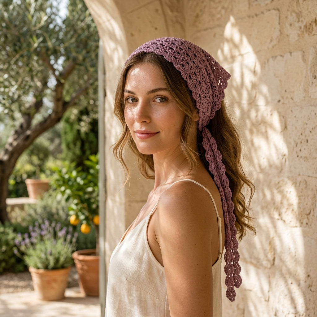 Lacy Kerchief Headband | Easy Crochet Pattern PDF