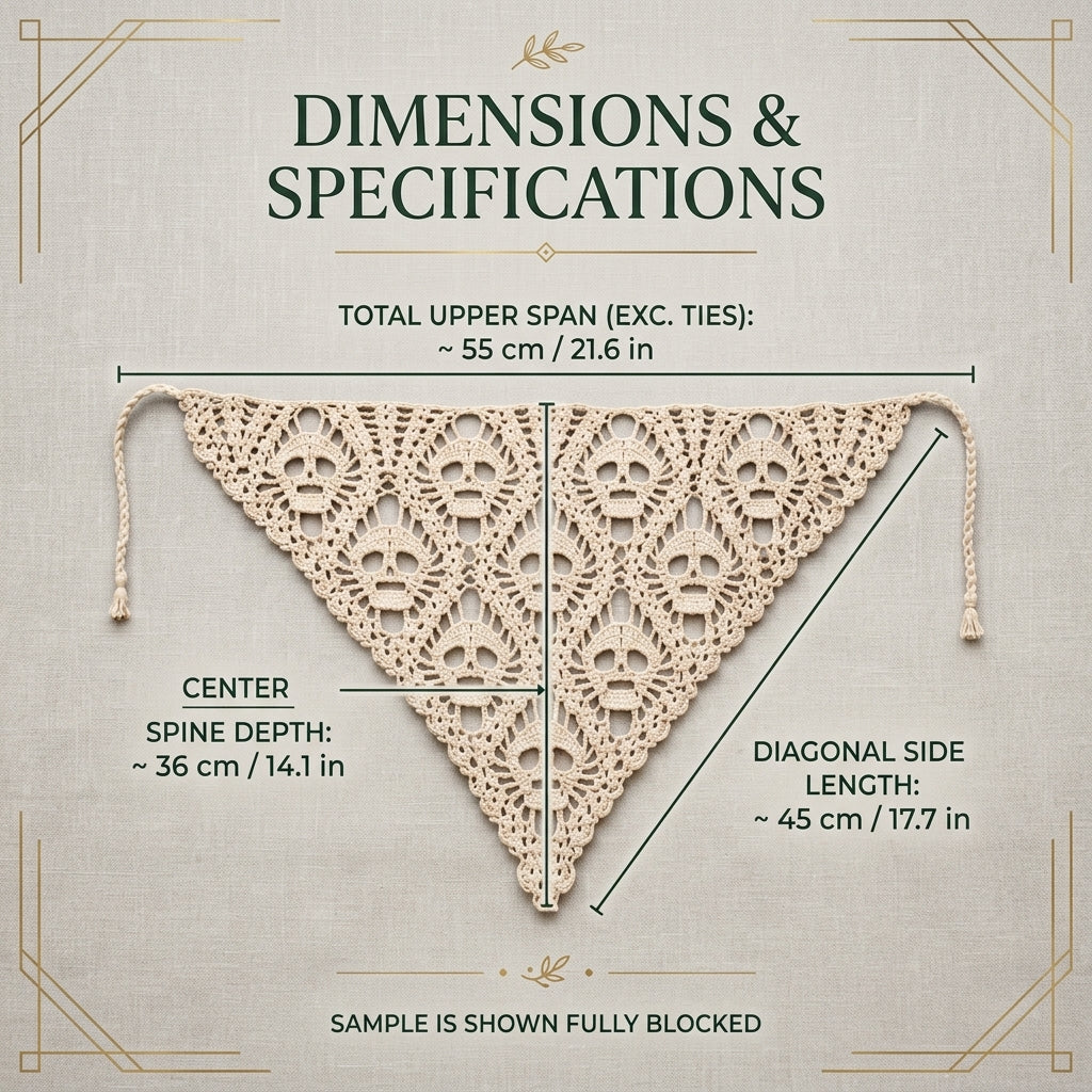 Skull Mesh Bandana | Goth Crochet Pattern PDF