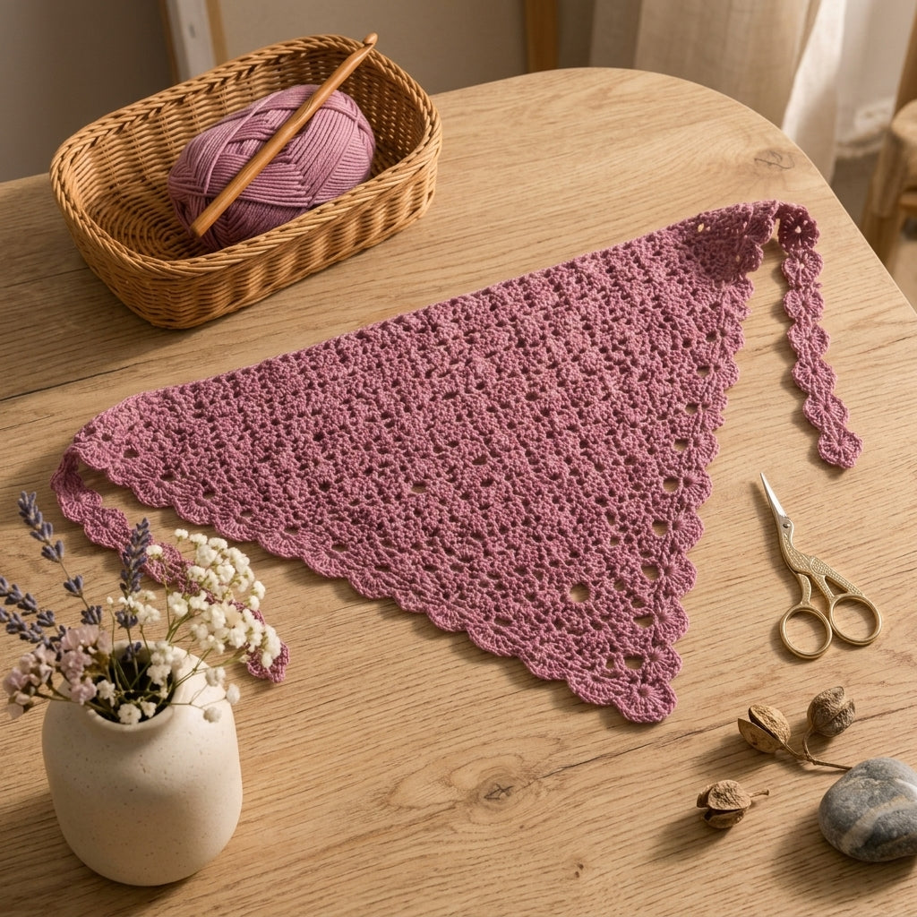 Lacy Kerchief Headband | Easy Crochet Pattern PDF