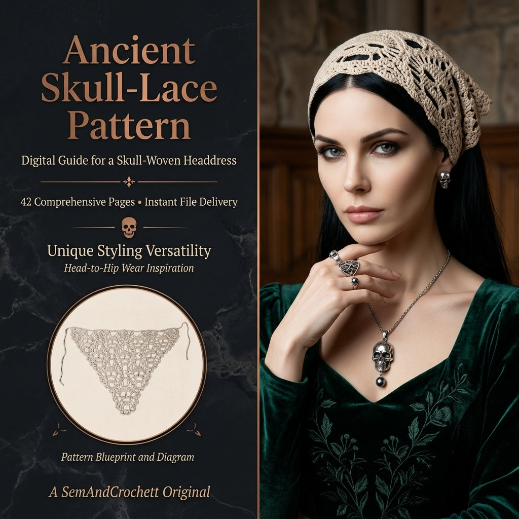 Skull Mesh Bandana | Goth Crochet Pattern PDF