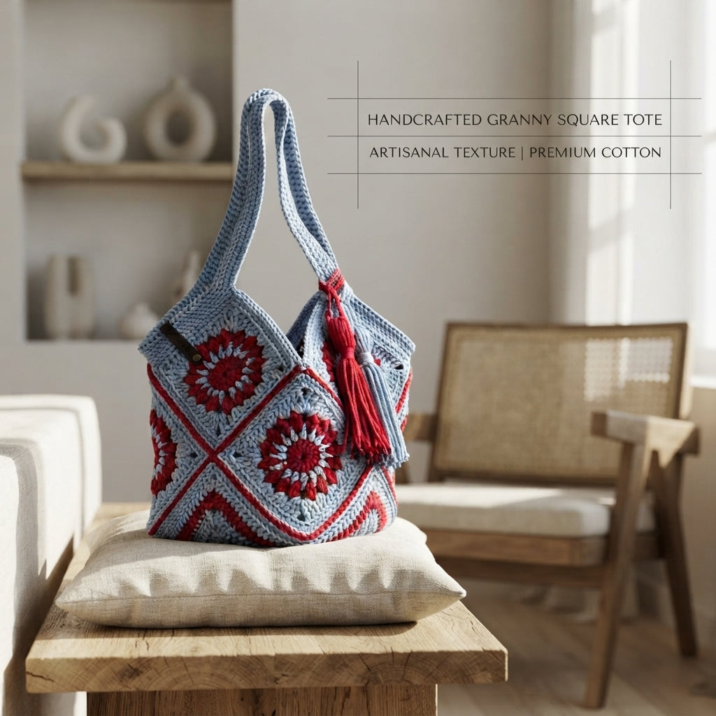Market Bag Granny Square Tote | Crochet Pattern PDF