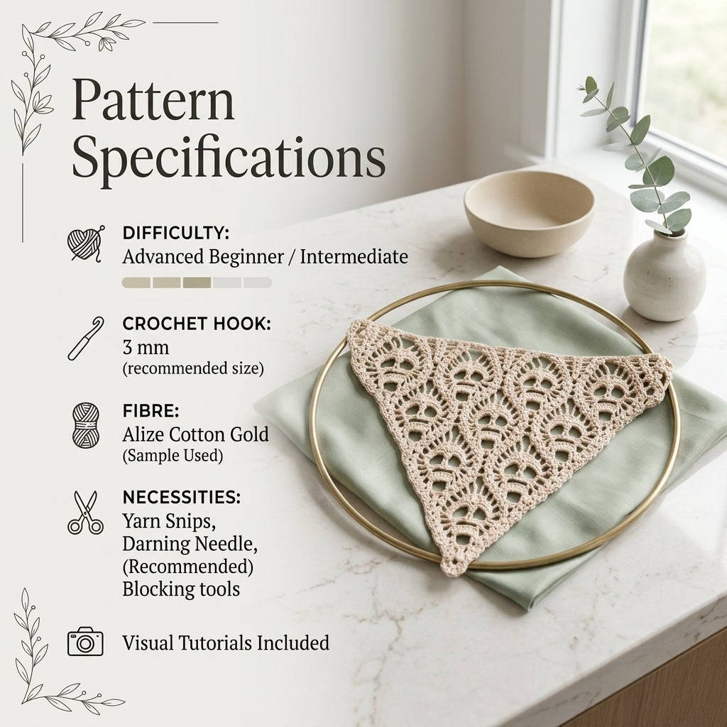 Skull Mesh Bandana | Goth Crochet Pattern PDF