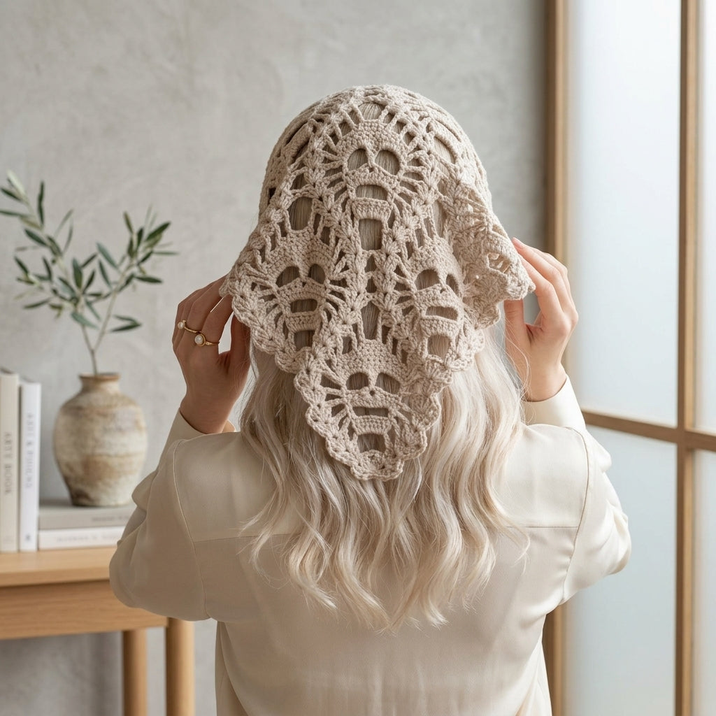 Skull Mesh Bandana | Goth Crochet Pattern PDF