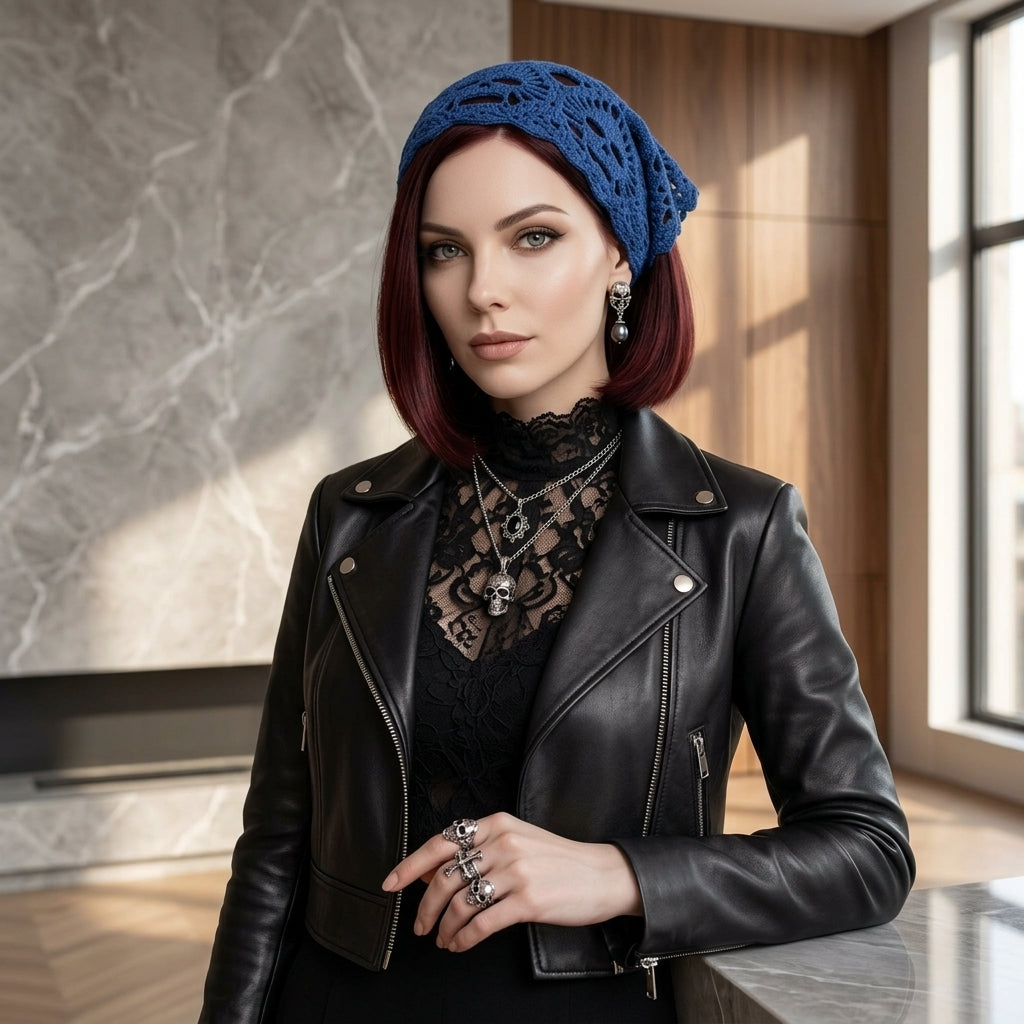 Skull Mesh Bandana | Goth Crochet Pattern PDF