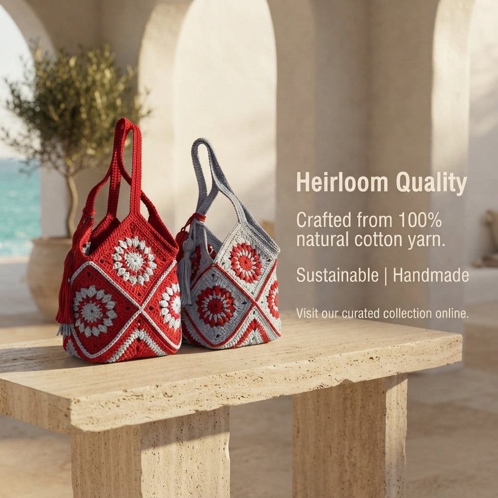 Market Bag Granny Square Tote | Crochet Pattern PDF