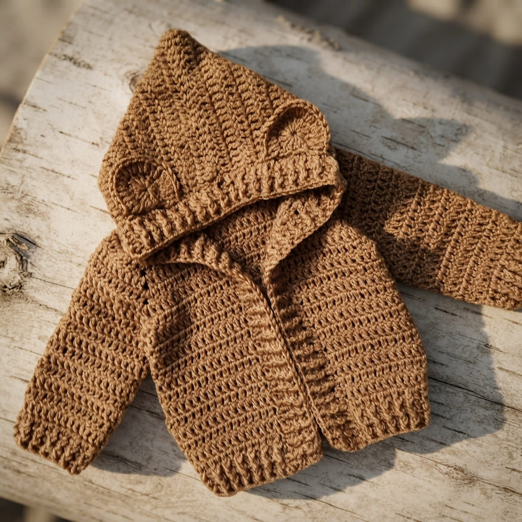 Bear Ears Baby Cardigan Bear Ears v3 | Crochet Pattern PDF