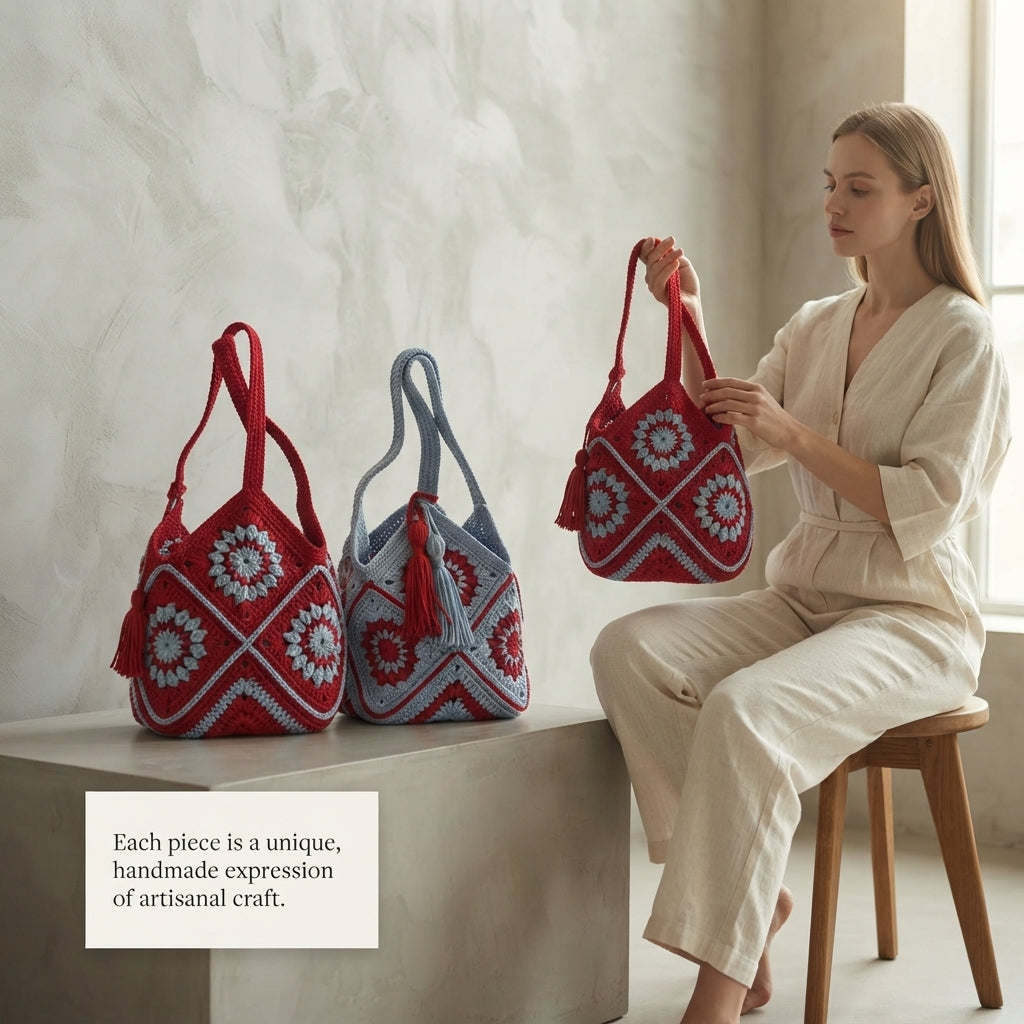 Market Bag Granny Square Tote | Crochet Pattern PDF