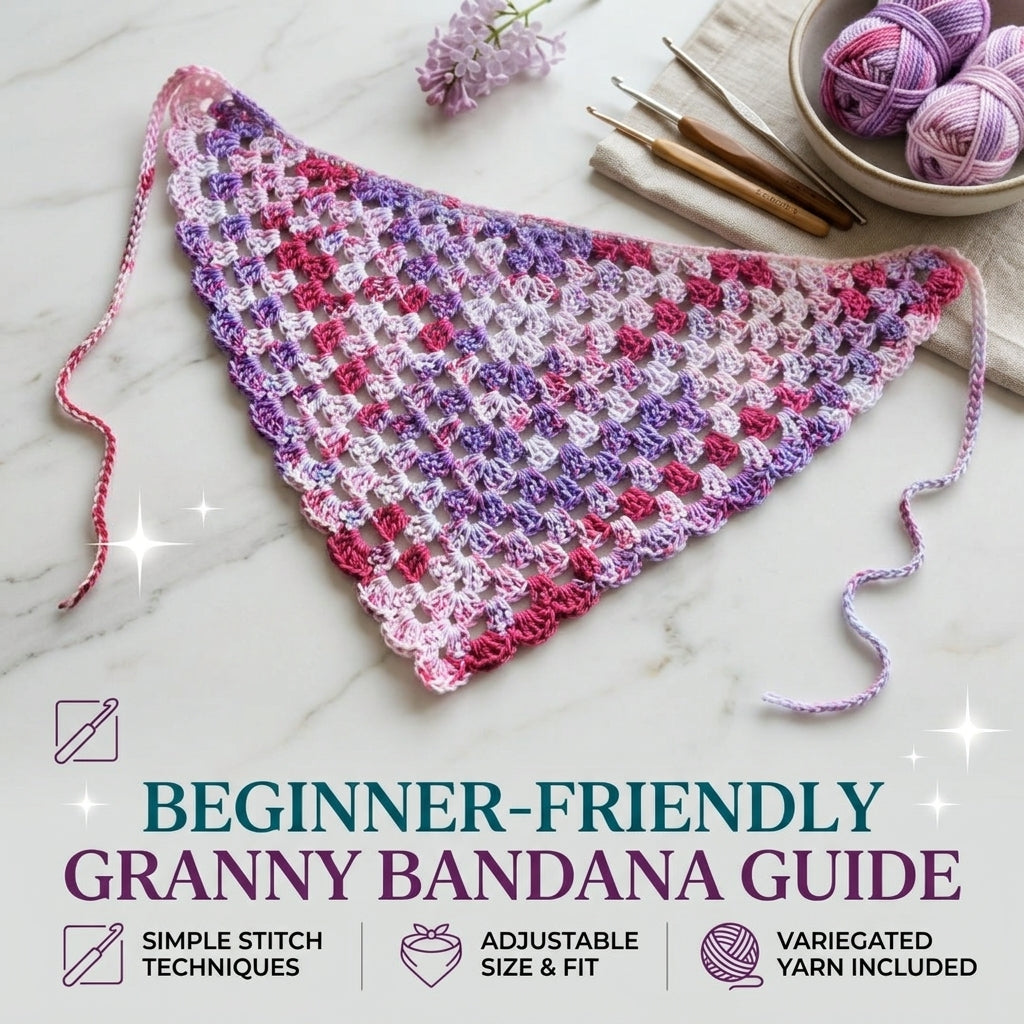 Easy Minimalist Head Scarf | Beginner Crochet Pattern PDF
