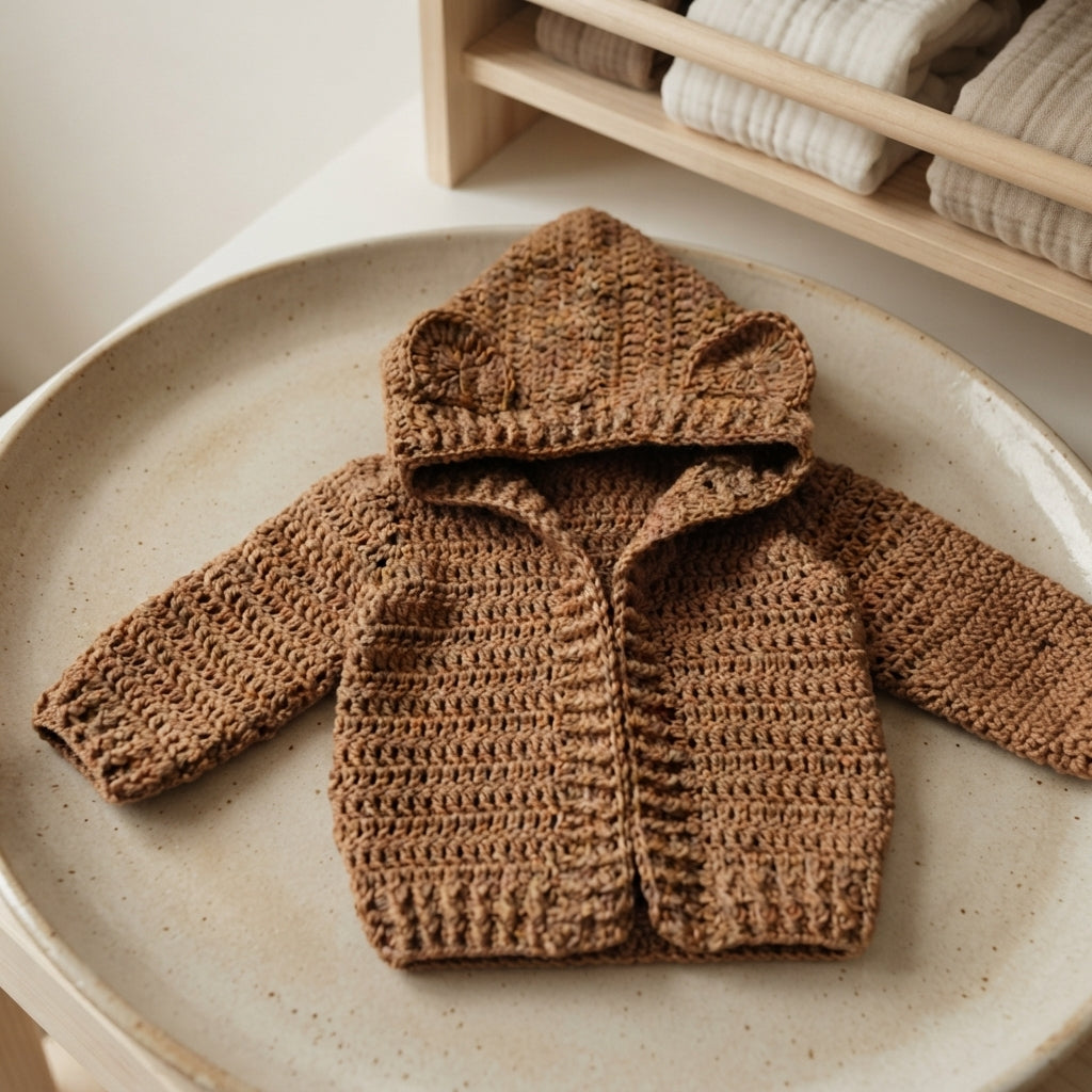 Bear Ears Baby Cardigan Bear Ears v3 | Crochet Pattern PDF
