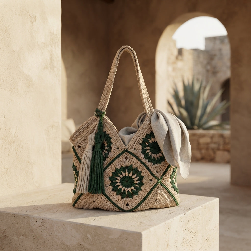 Market Bag Granny Square Tote | Crochet Pattern PDF