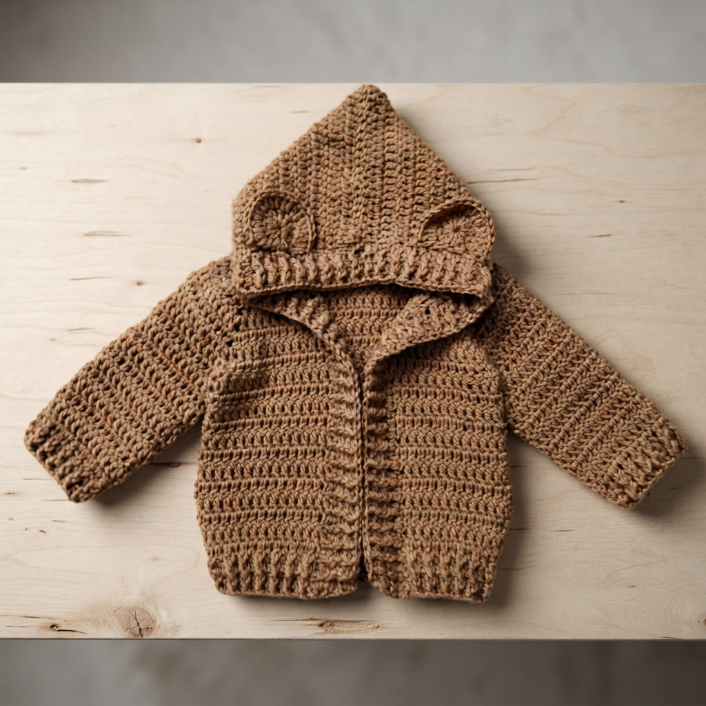 Bear Ears Baby Cardigan Bear Ears v3 | Crochet Pattern PDF