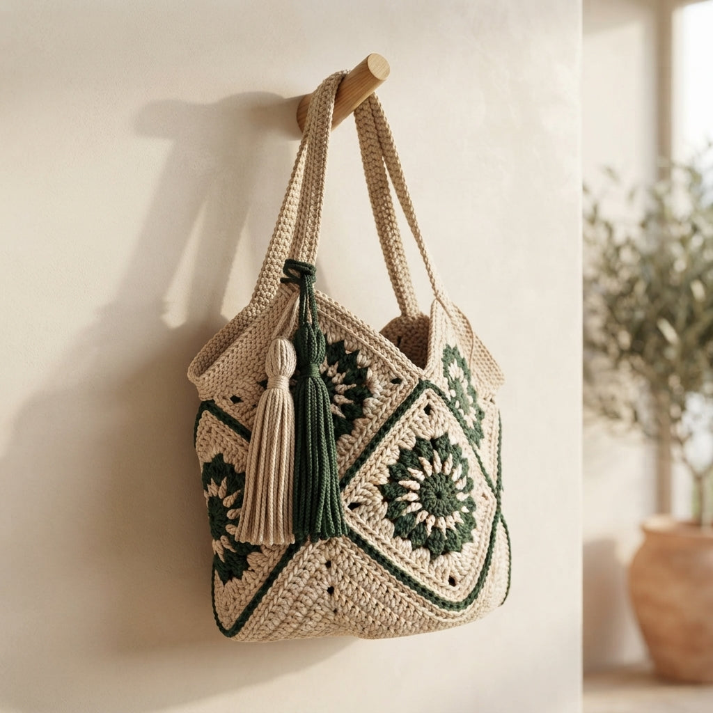 Market Bag Granny Square Tote | Crochet Pattern PDF