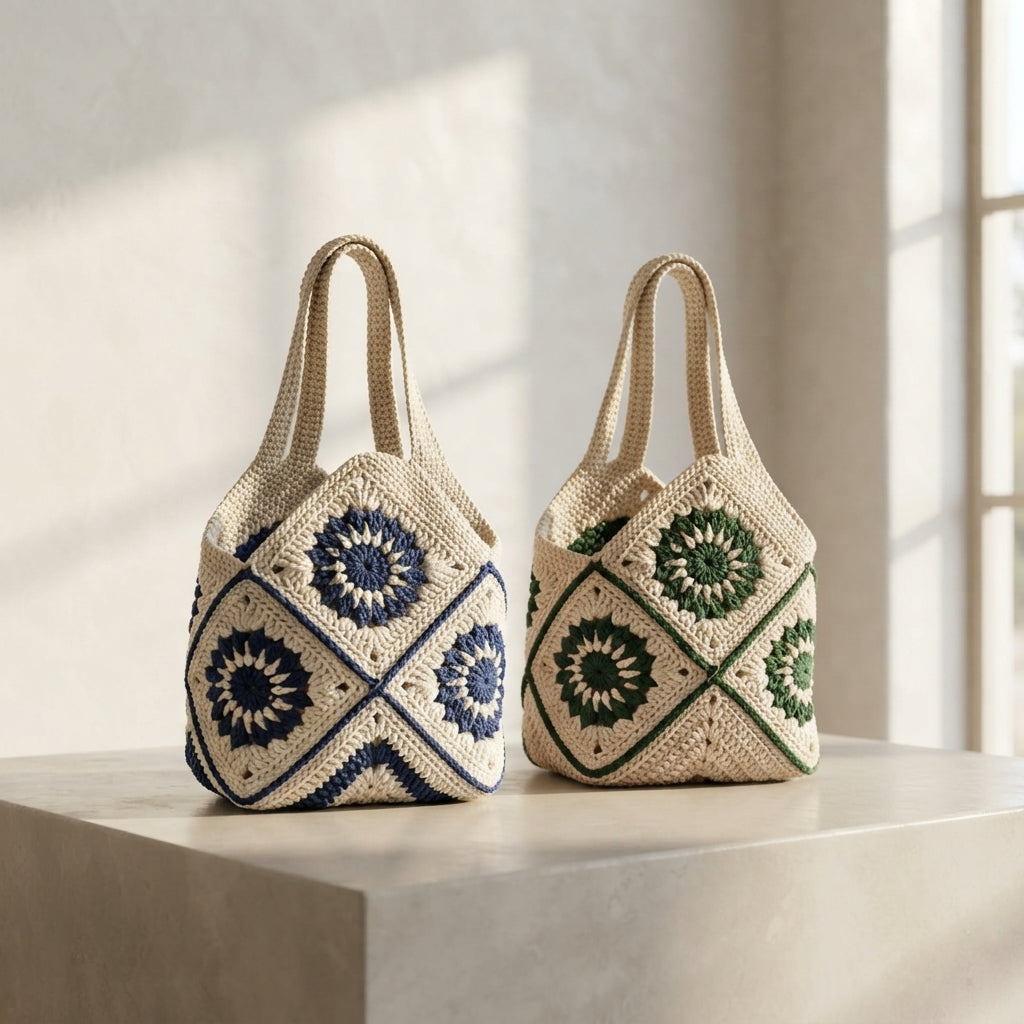 Market Bag Granny Square Tote | Crochet Pattern PDF