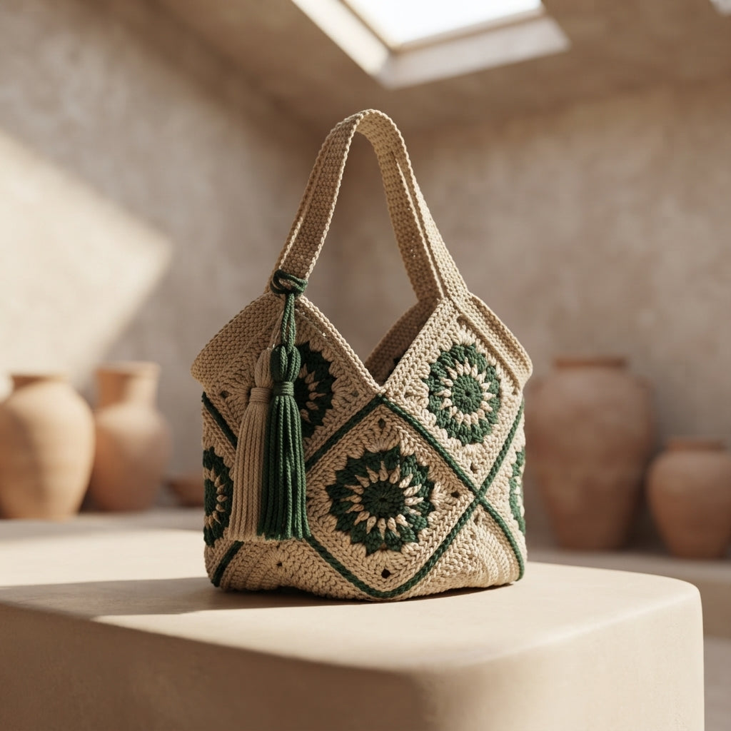Market Bag Granny Square Tote | Crochet Pattern PDF