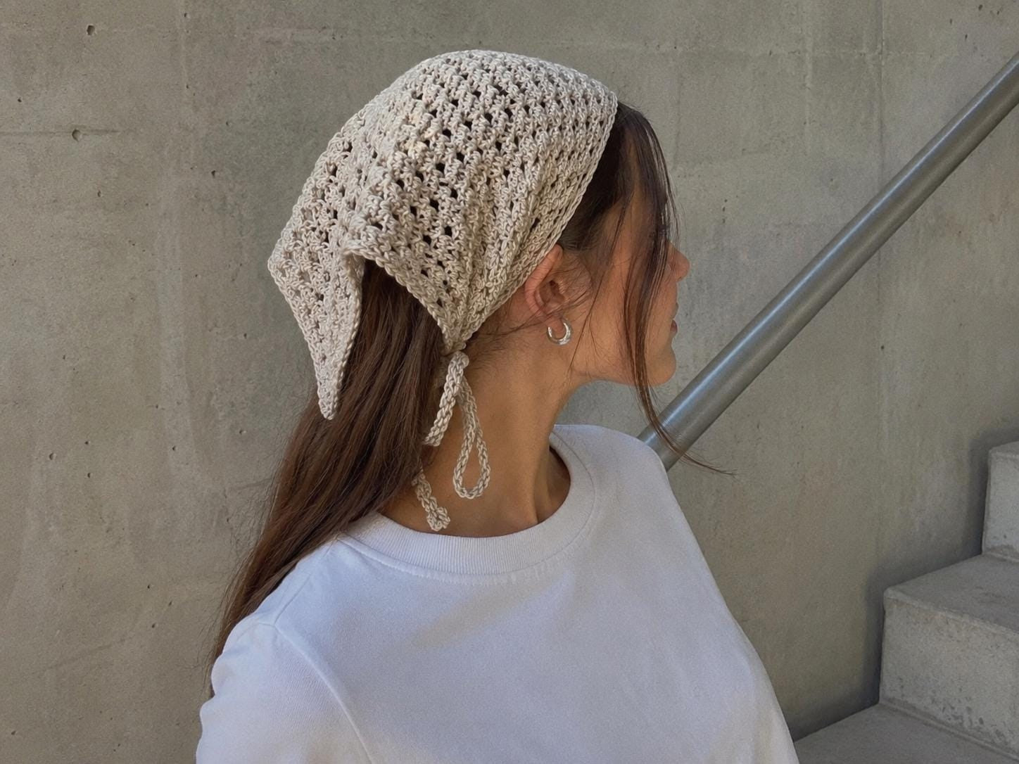 No-Sew Boho Hair Scarf | Beginner Crochet Pattern PDF