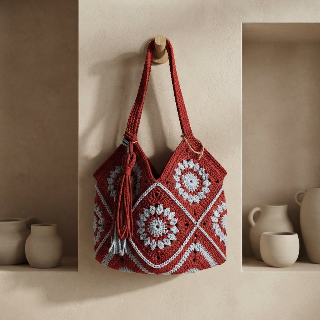 Market Bag Granny Square Tote | Crochet Pattern PDF