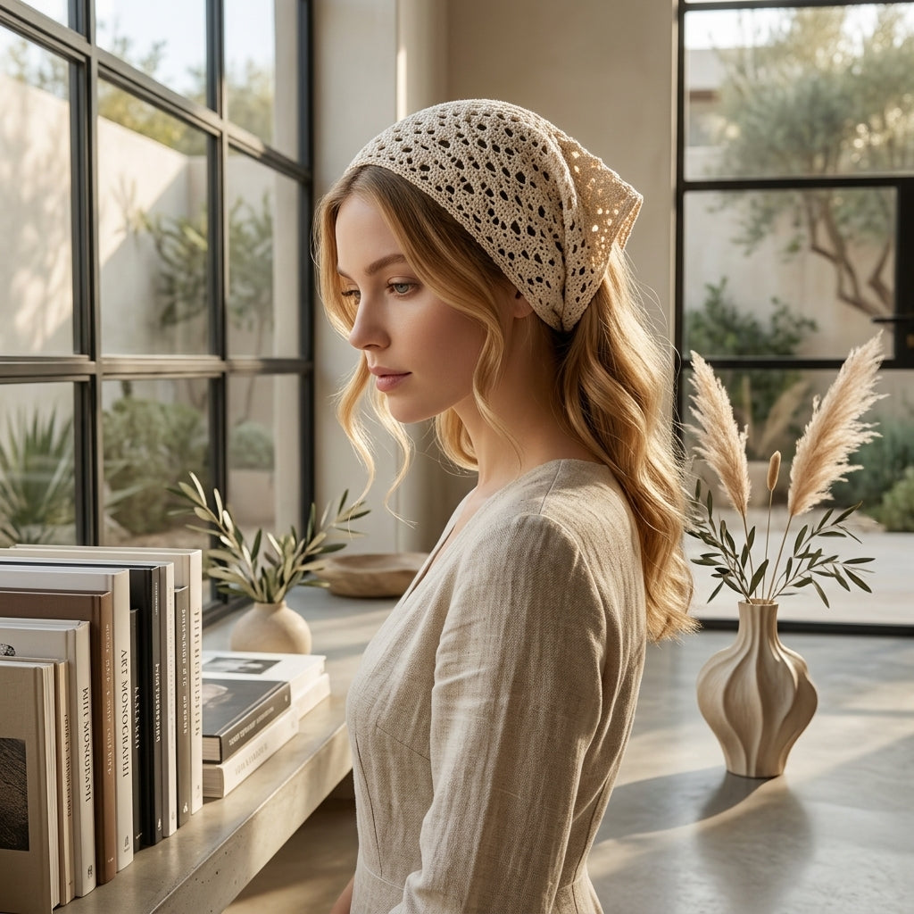 No-Sew Boho Hair Scarf | Beginner Crochet Pattern PDF