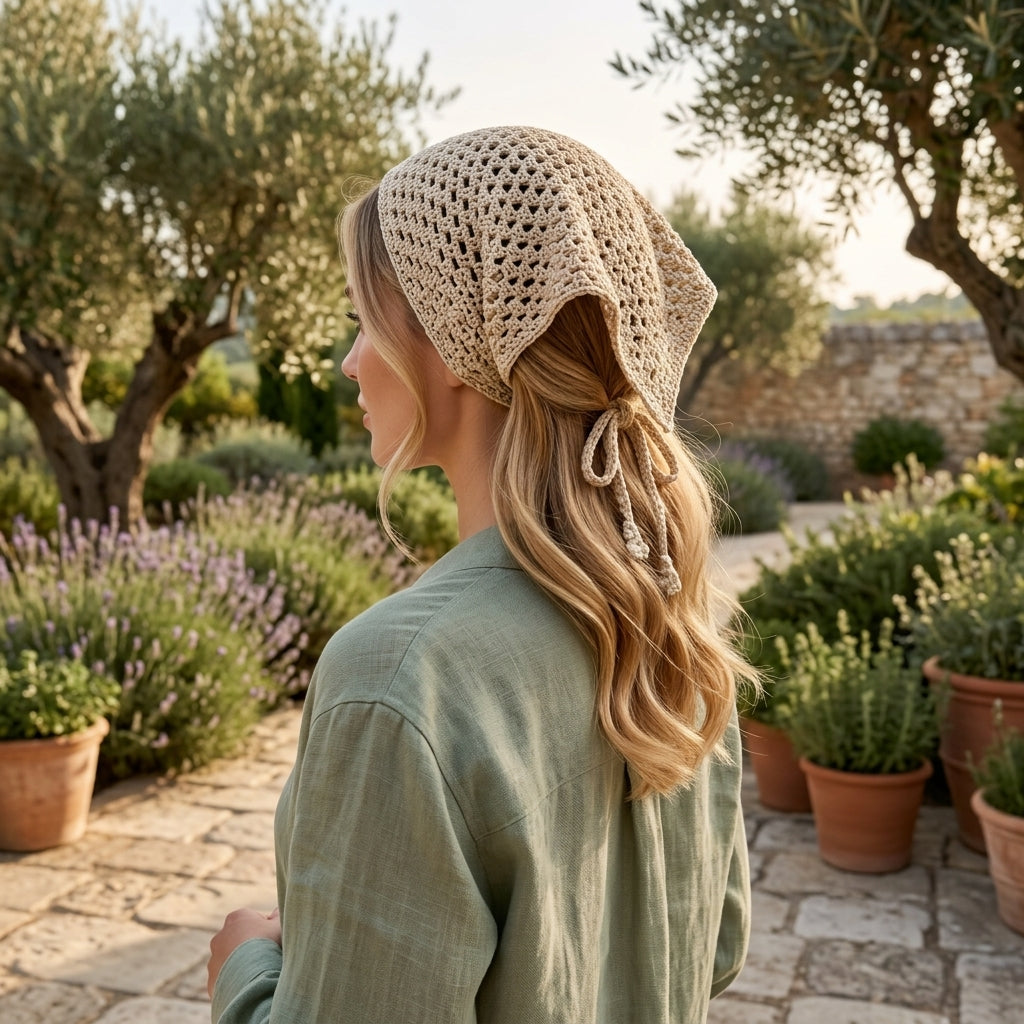 No-Sew Boho Hair Scarf | Beginner Crochet Pattern PDF