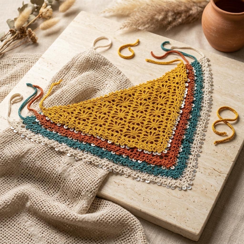 Boho Lace Hair Kerchief | Crochet Pattern PDF