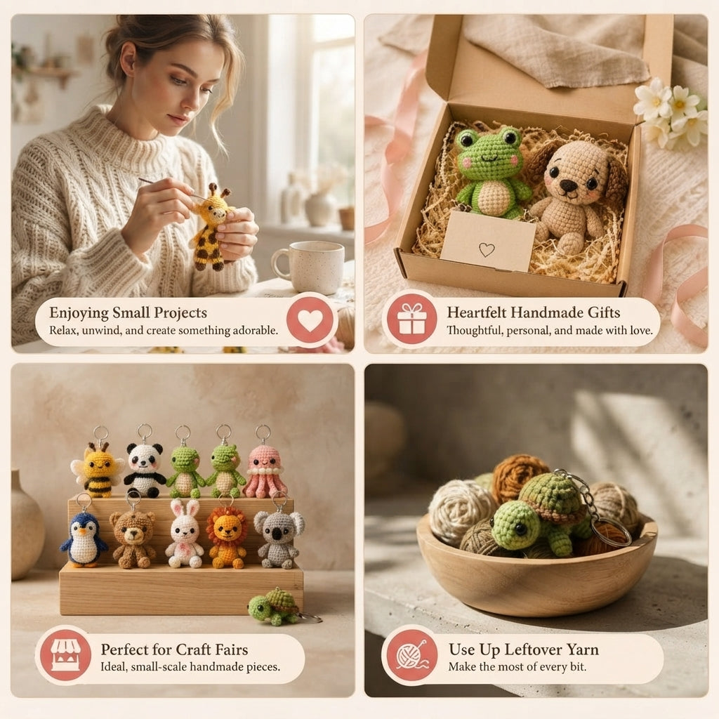 130+ Adorable Keychain Patterns | Crochet PDF Set