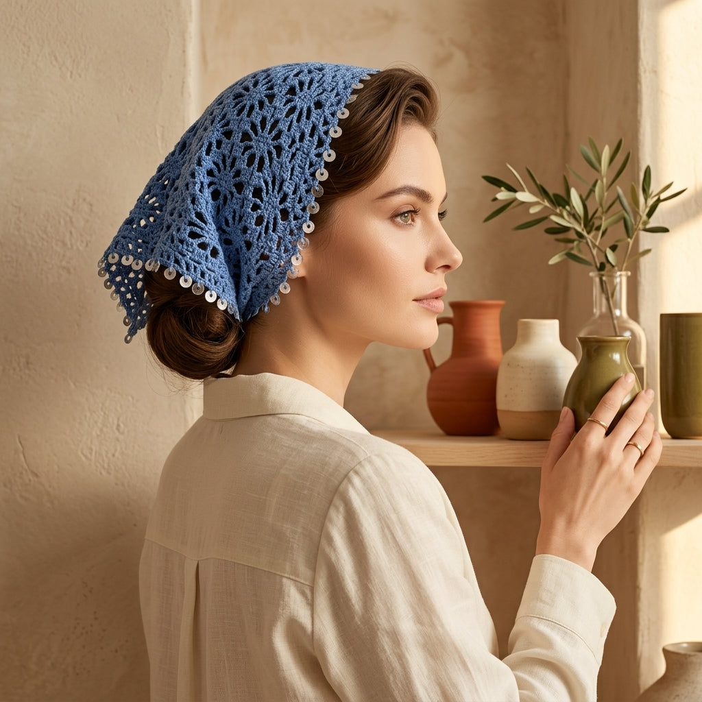 Boho Lace Hair Kerchief | Crochet Pattern PDF