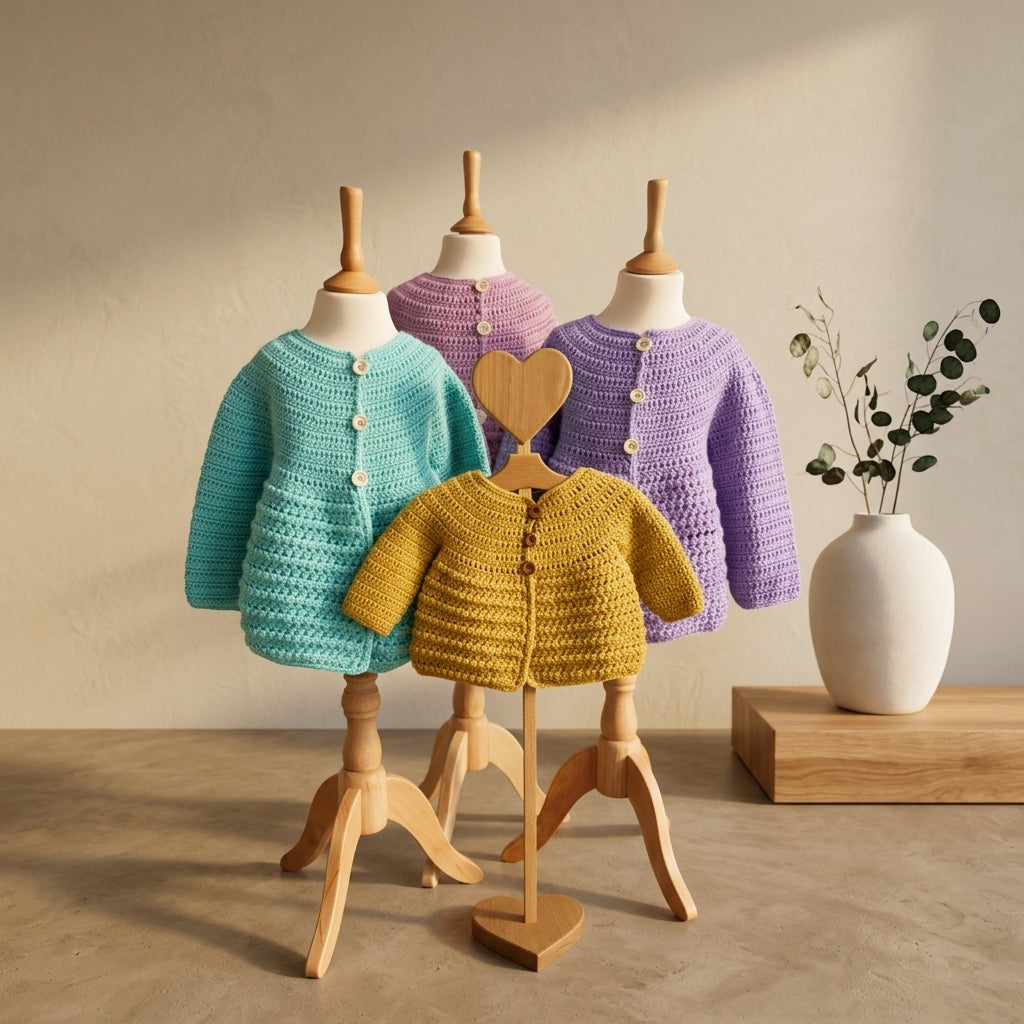 Ella Cardigan Child Baby Cardigan | Crochet Pattern PDF