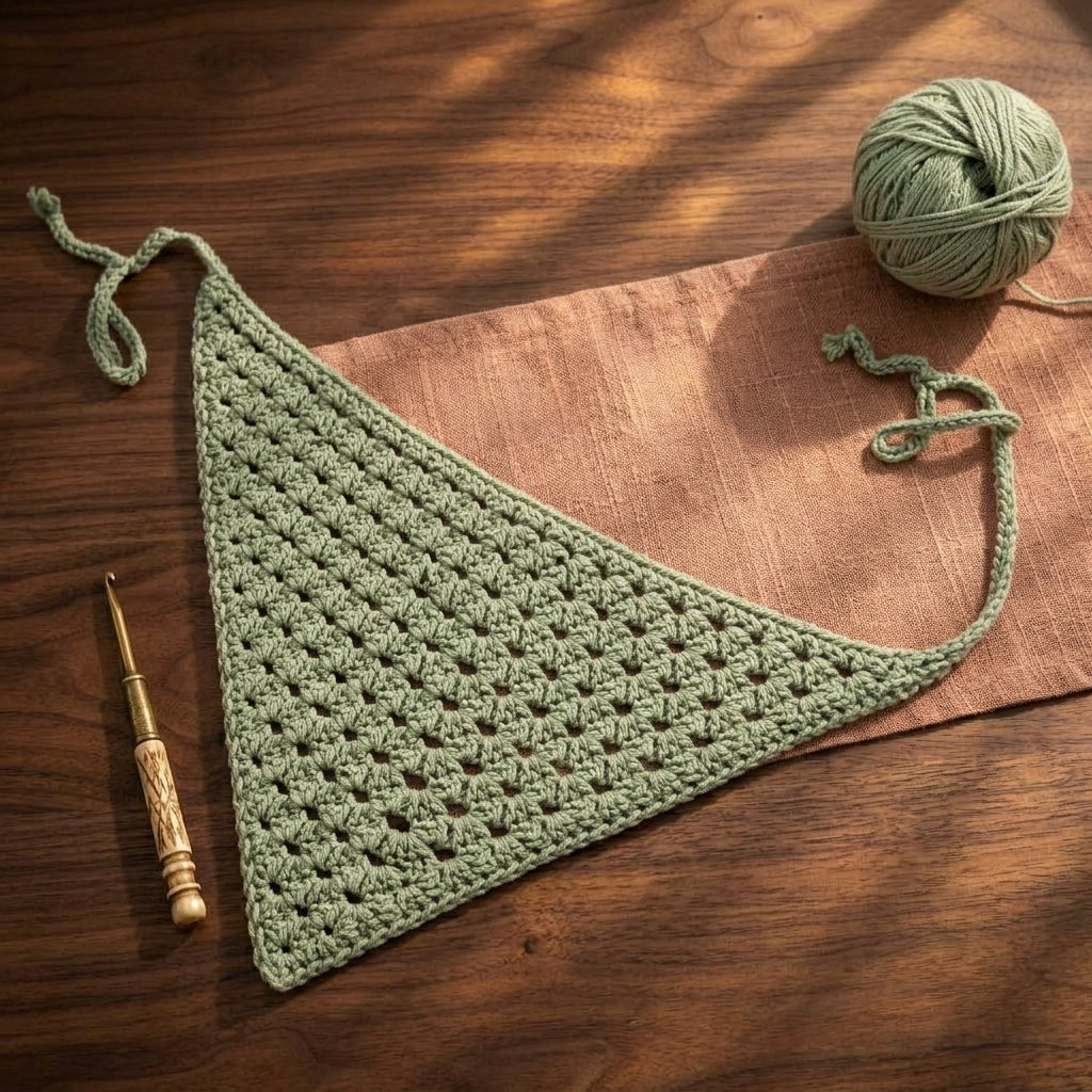 Beginner Triangle Headscarf | Crochet Pattern PDF