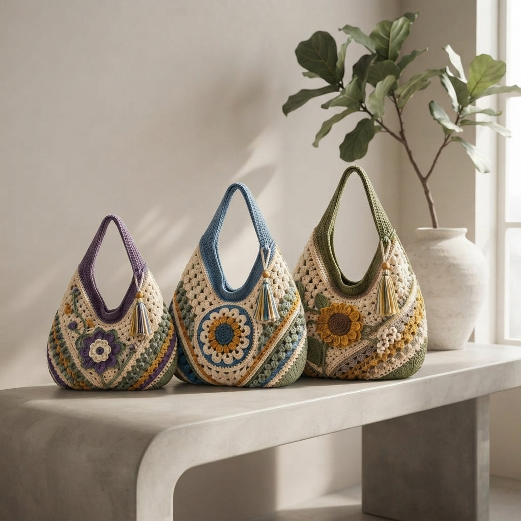 Shoulder Bag Hobo Bag Purse | Crochet Pattern PDF