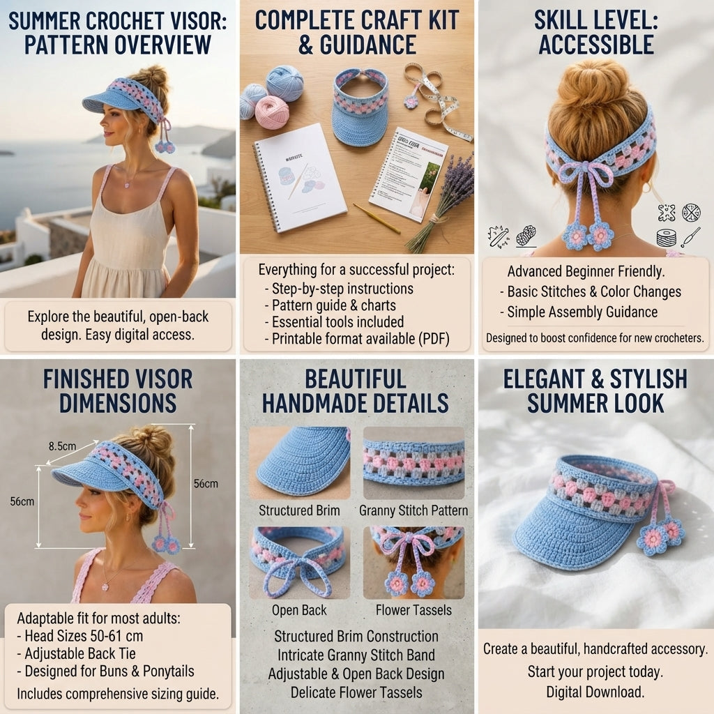 Elegant Sun Hat | Crochet Pattern PDF