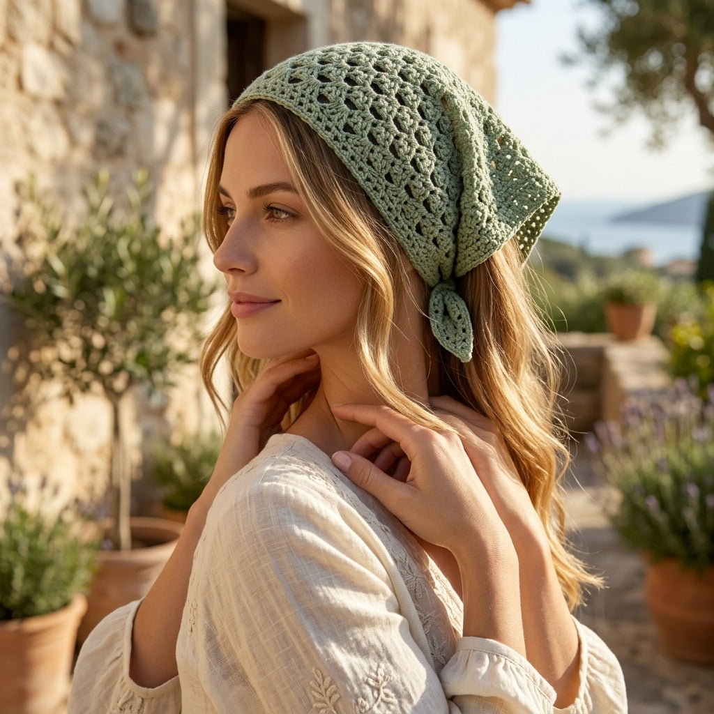Beginner Triangle Headscarf | Crochet Pattern PDF