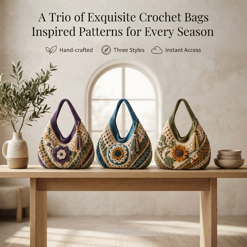 Shoulder Bag Hobo Bag Purse | Crochet Pattern PDF