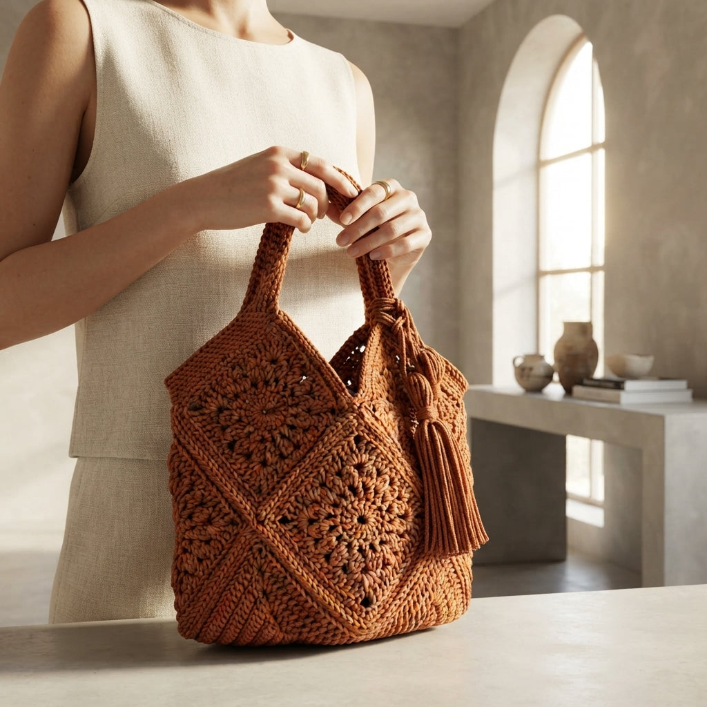 Granny Square Granny Square Beach Bag | Crochet Pattern PDF