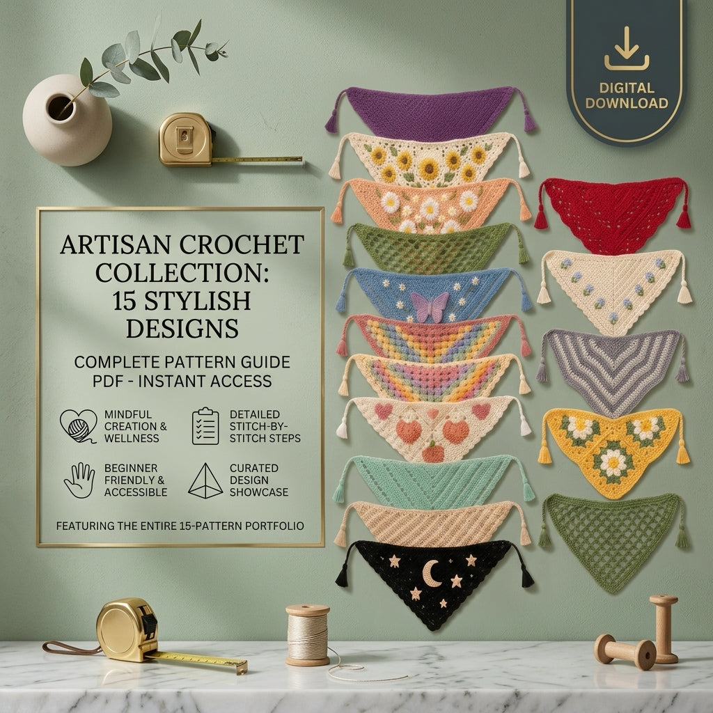15-in-1 Boho Bandana & Dog Scarf Bundle | Crochet Pattern PDF