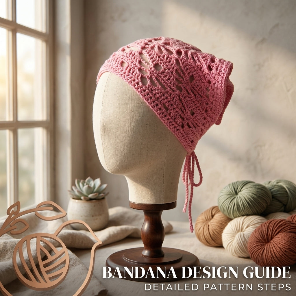 Flower Butterfly Headscarf | Crochet Pattern PDF