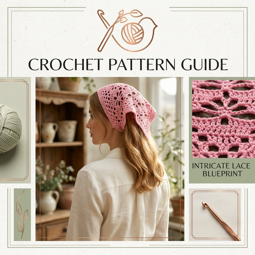 Flower Butterfly Headscarf | Crochet Pattern PDF