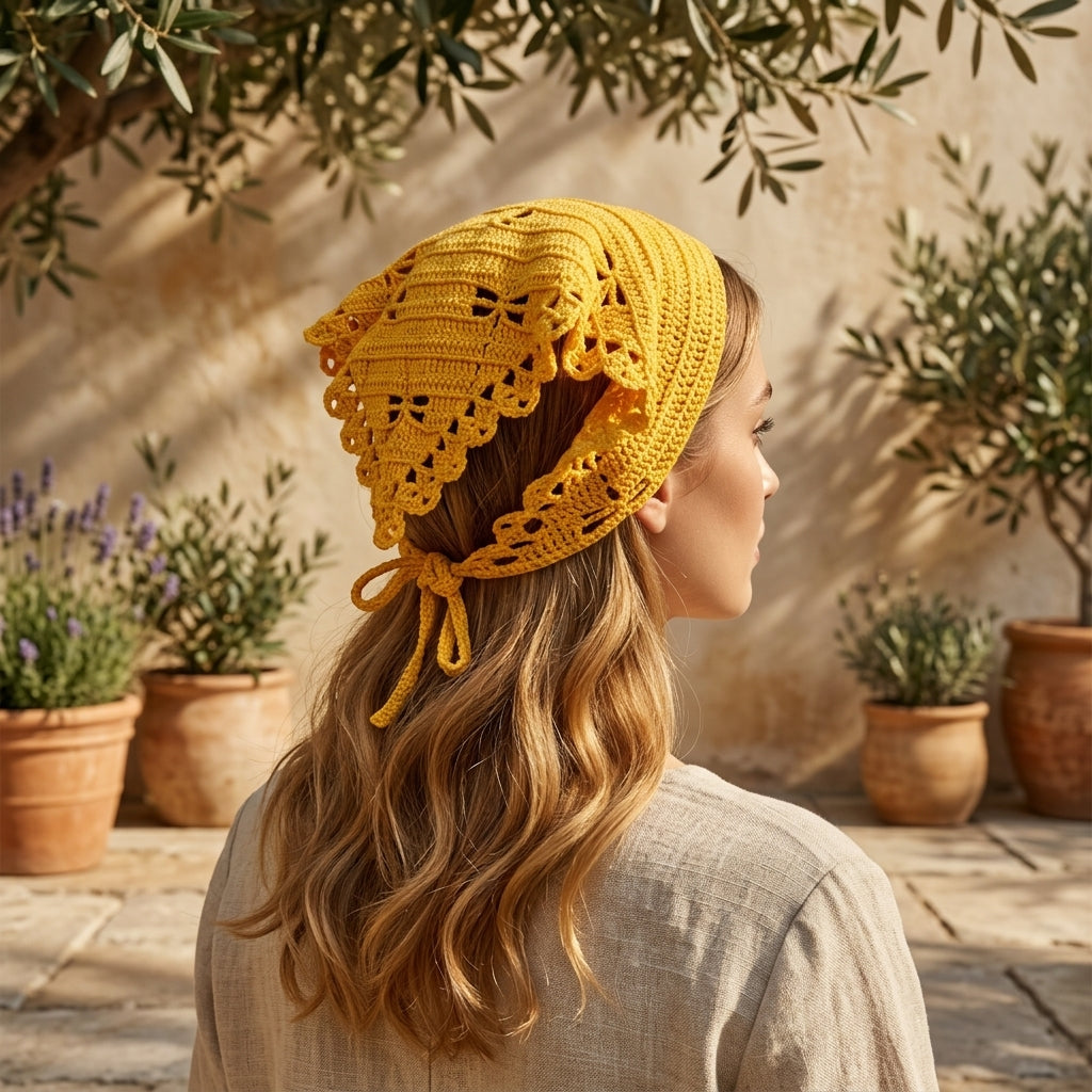 Dragonfly Stitch Headscarf | Crochet Pattern PDF