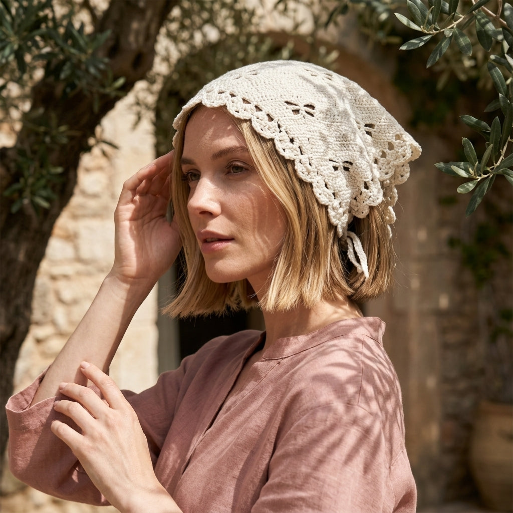 Dragonfly Stitch Headscarf | Crochet Pattern PDF