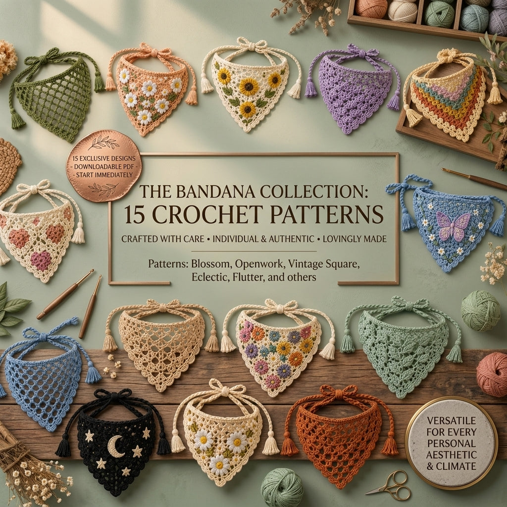 15-in-1 Boho Bandana & Dog Scarf Bundle | Crochet Pattern PDF