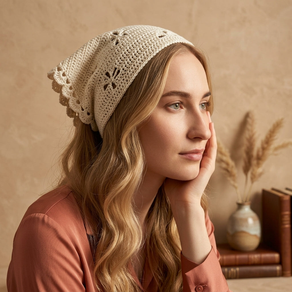 Dragonfly Stitch Headscarf | Crochet Pattern PDF