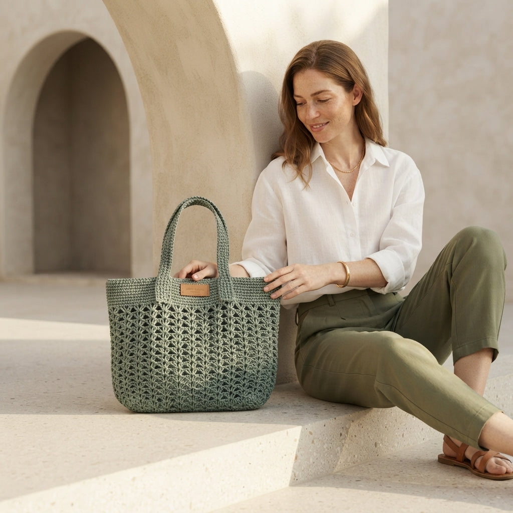 Granny Square Granny Square Beach Bag | Crochet Pattern PDF
