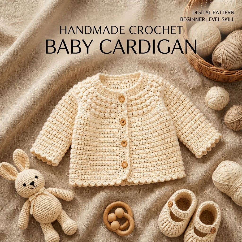 Textured Baby Cardigan | Crochet Pattern PDF