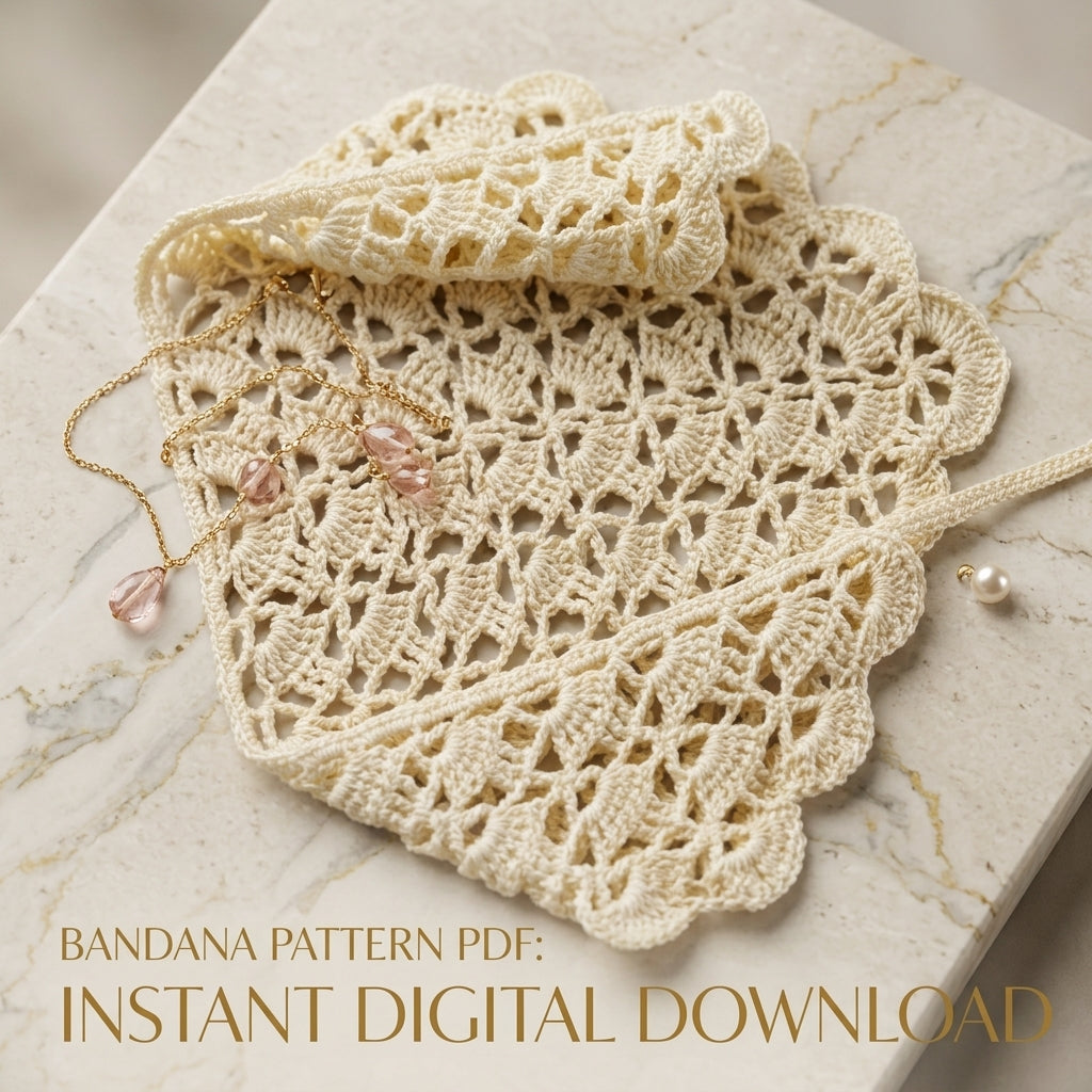 Easy Triangle Hair Bandana | Beginner Crochet Pattern PDF