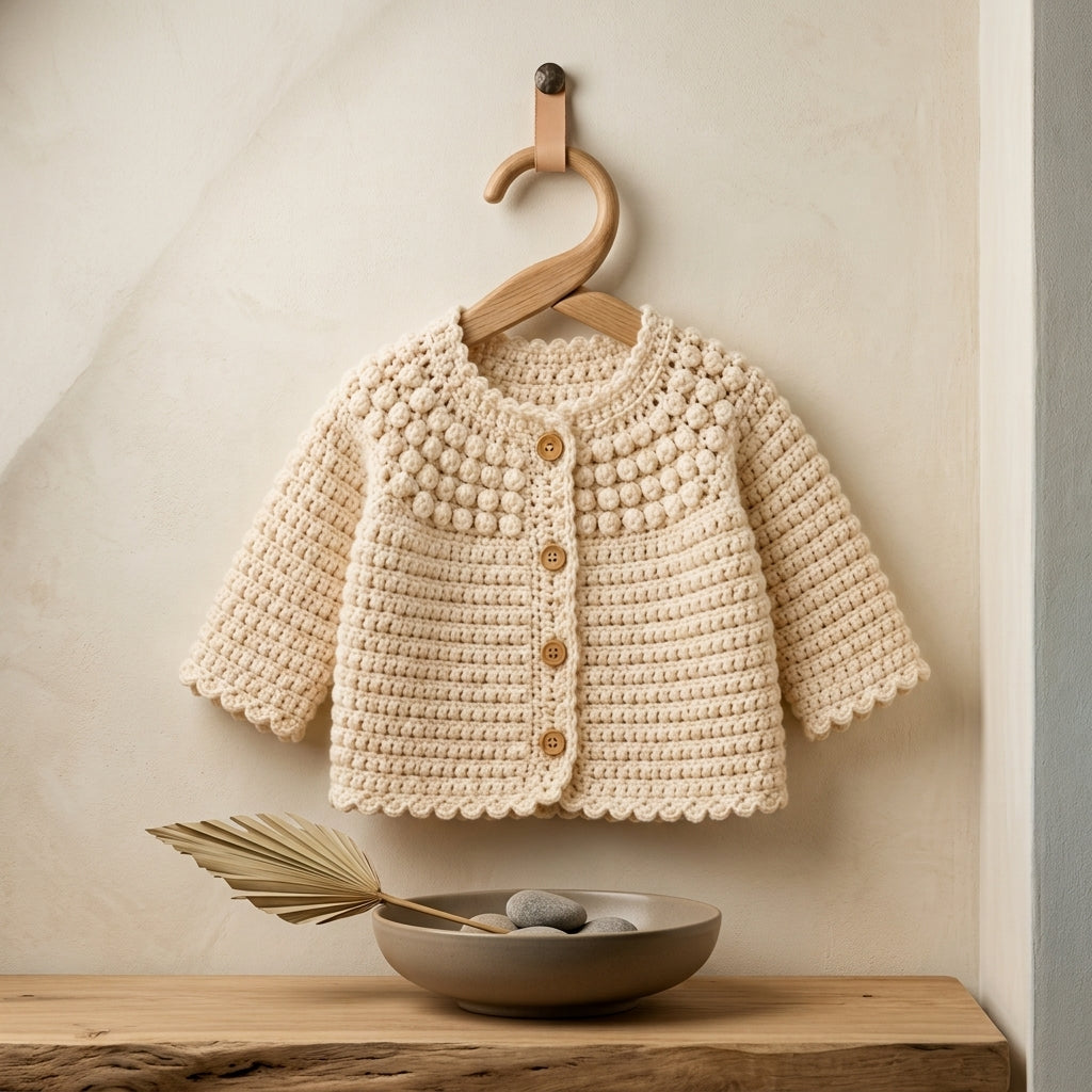 Textured Baby Cardigan | Crochet Pattern PDF