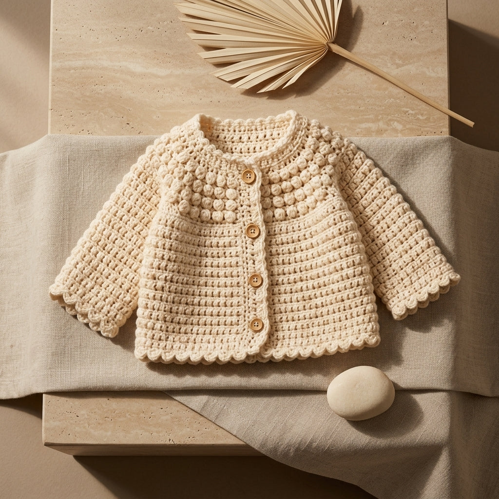 Textured Baby Cardigan | Crochet Pattern PDF