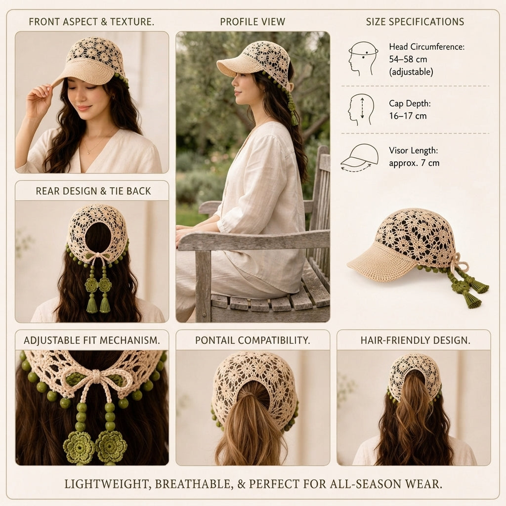 Chic Ponytail Visor | PDF Crochet Guide